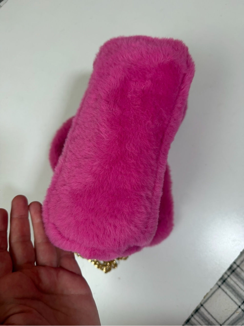 Skinnydip London x Barbie Mattel 2023 Pink Faux Fur Crossbody Mini Tote Bag - Picture 10 of 16